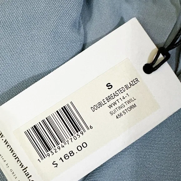NWT- WeWoreWhat x Revolve Double Breasted Blazer Suiting Twill Storm - Picture 9 of 13